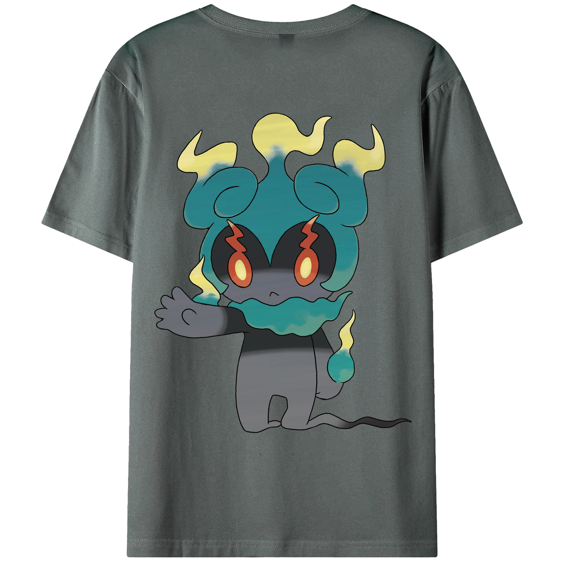 （画像用） ポケットモンスター Pokémon 綿100％ メンズ半袖Tシャツ（バックプリント） 通気性